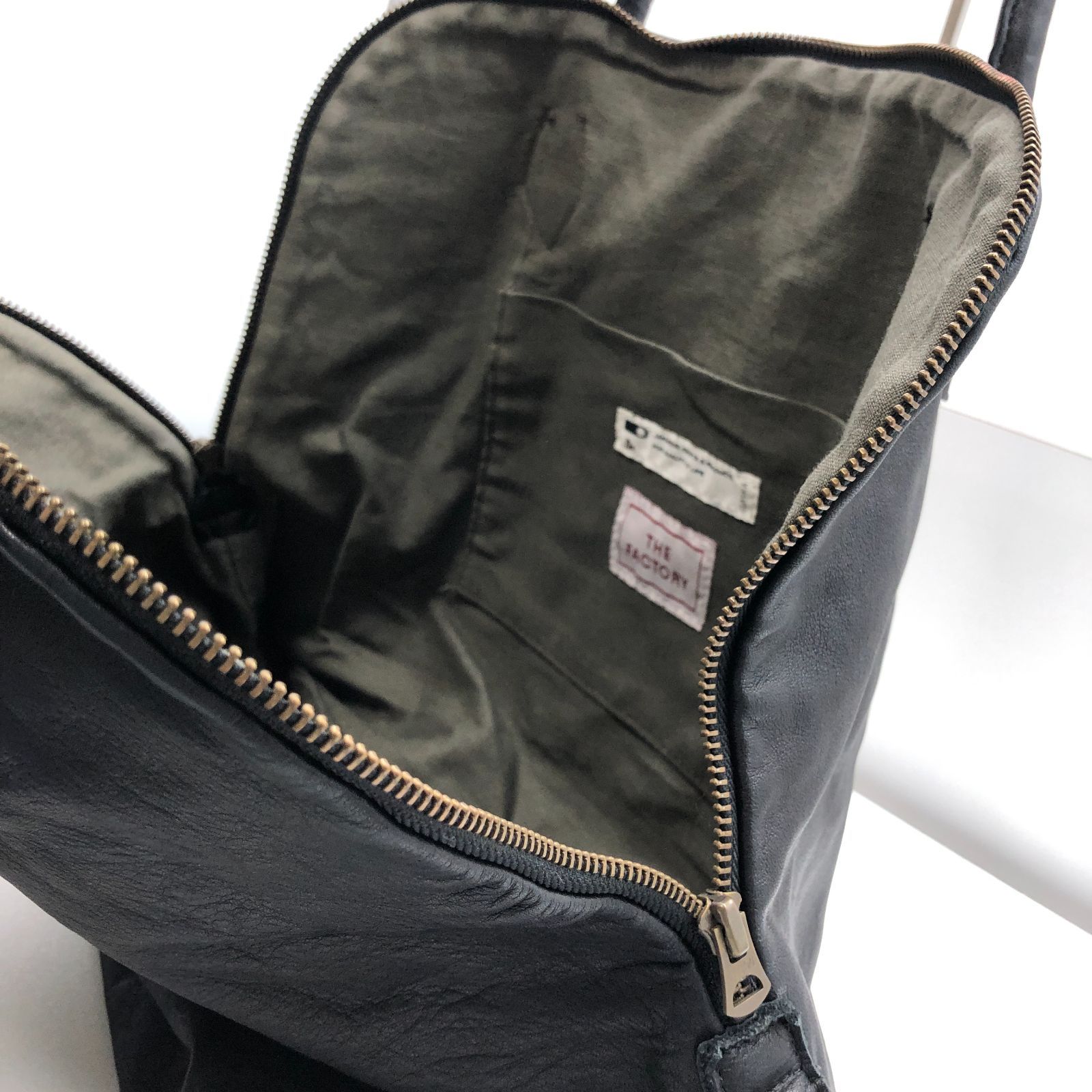 CLASKA THE FACTORY Silva Tote Bag Leather noir レザー トートバッグ 
