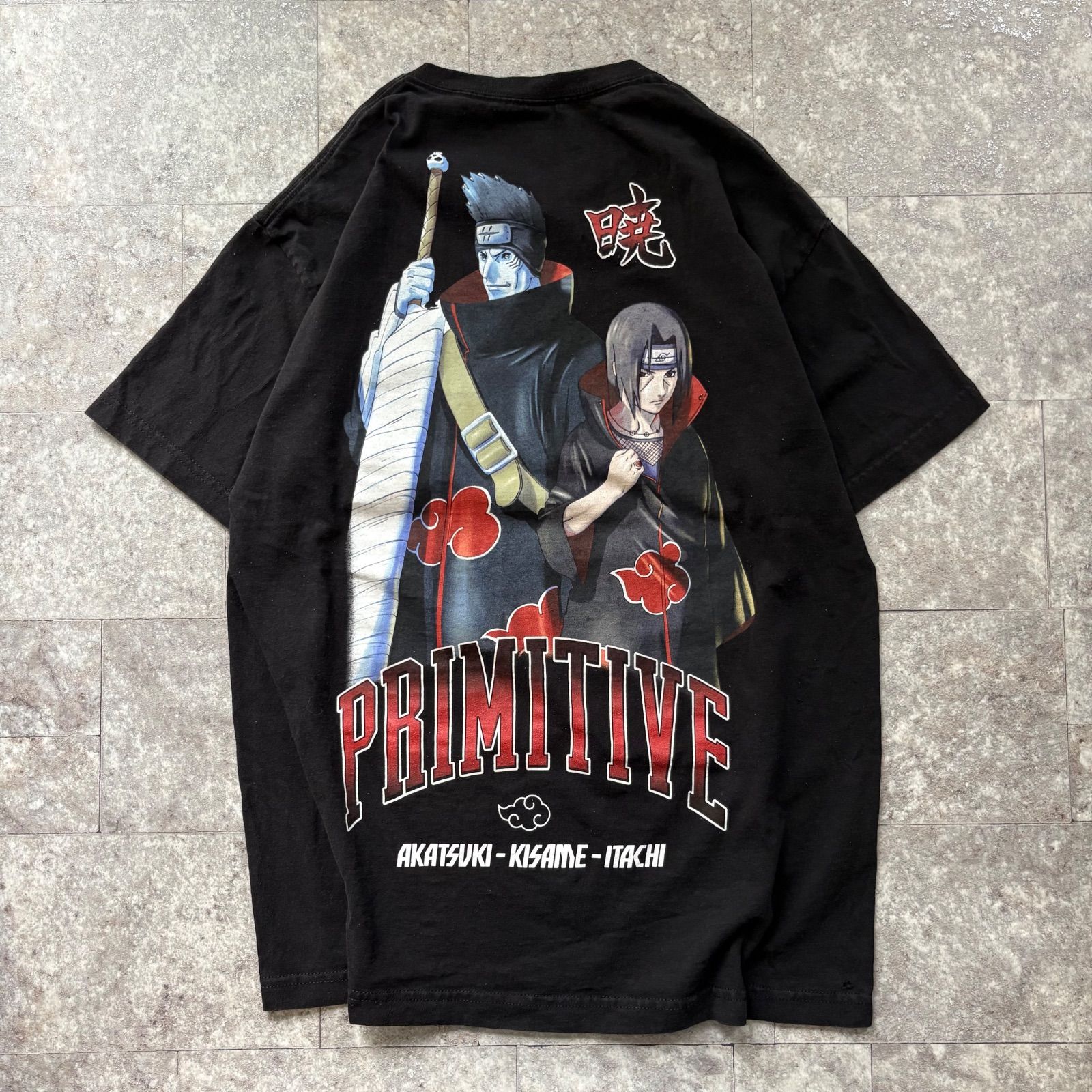 アニメTシャツ PRIMITIVE ナルト 疾風伝 Tシャツ L 黒 暁 イタチ 鬼鮫
