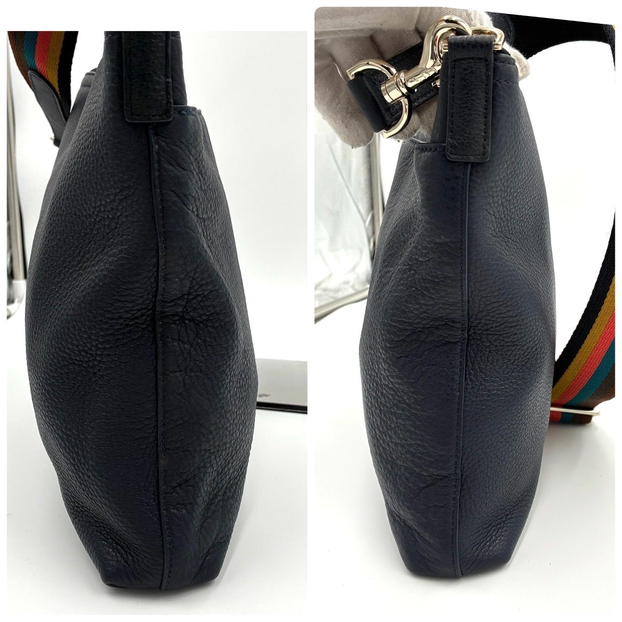Paul Smith ポールスミス ショルダーバッグ レザー 紺 マルチカラー