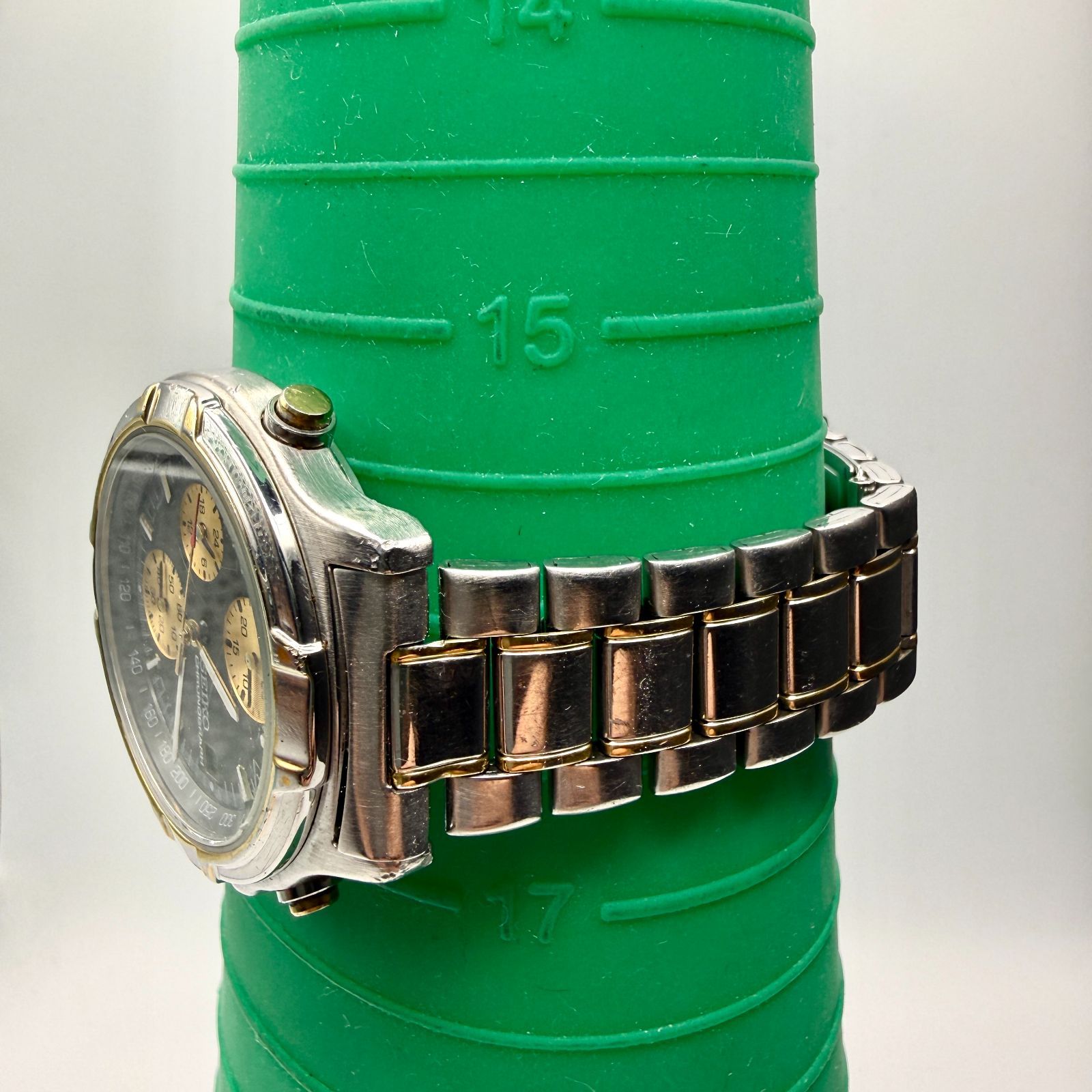 稼働品 SEIKO 7T27-6A50 クォーツ クロノグラフ ヴィンテージ ブラック 