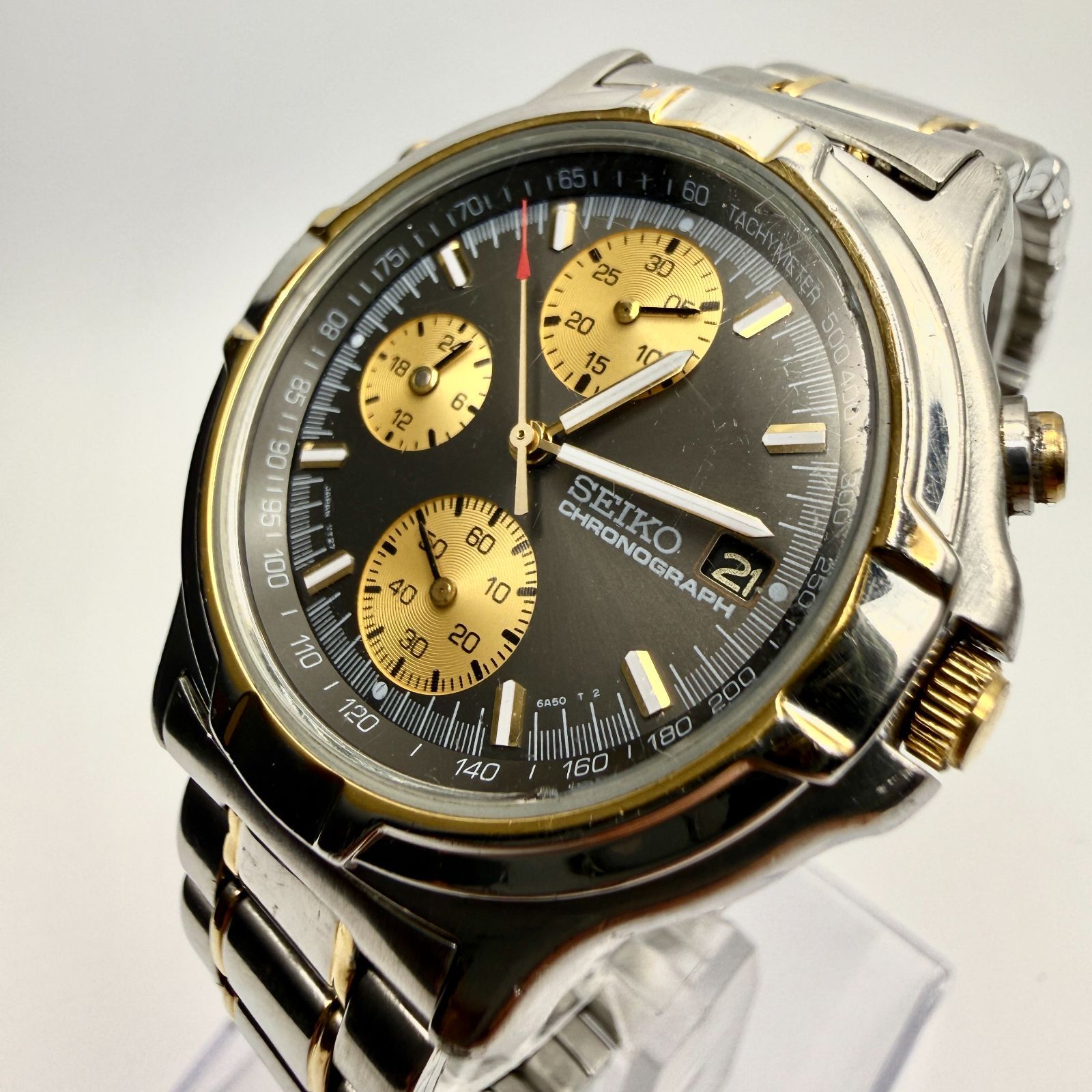 SEIKO 7T27-6A50 クロノグラフ クォーツ メンズ 腕時計 稼働品 稼働品 SEIKO 7T27-6A50 クォーツ クロノグラフ ヴィンテージ ブラック