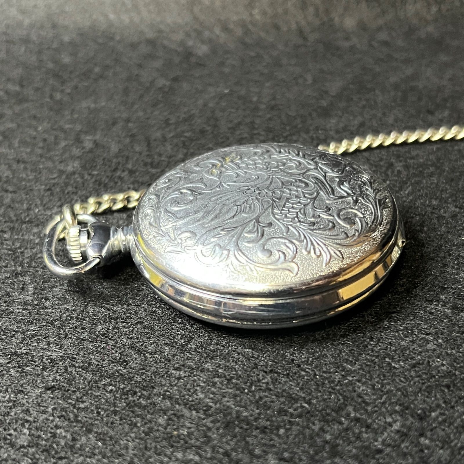 稼働品】 Molnija モルニヤ 手巻き スモセコ ゴールド 文字盤 懐中時計