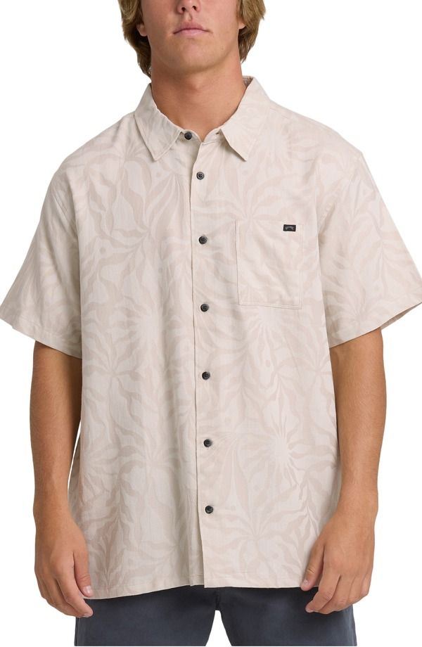 ビラボン メンズ トップス シャツ コットン Billabong Sundaystripe Jacquard Short Sleeve Cotton ButtonUp Shirt Ash アッシュ