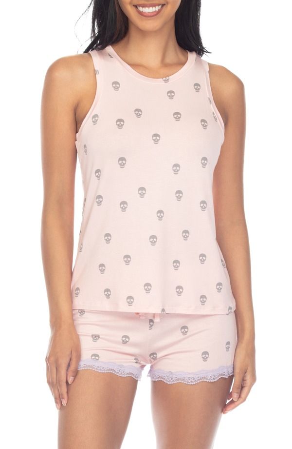 ハニーデュー インティメッツ レディース アンダーウェア ナイトウェア Honeydew Intimates All American Shortie Pajamastarbird Skulls