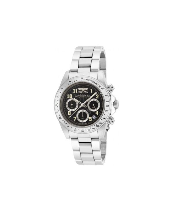 [Free Shipping] Invicta Mens Watch Accessory Mens 17025 Speedway Quartz Chronograph Black Dial Watch Silver