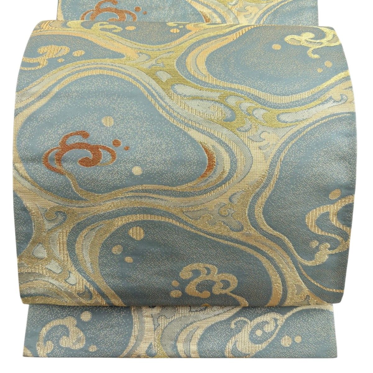 袋帯 秀品 波頭 流水 箔 金糸 薄緑 六通 正絹 【中古】 - メルカリ