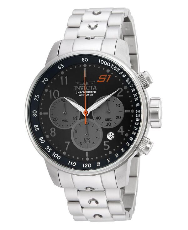 [Free Shipping] Invicta Men's Watch Accessory Mens 23084 S1 Rally Quartz Chronograph Black Dial Watch Silver