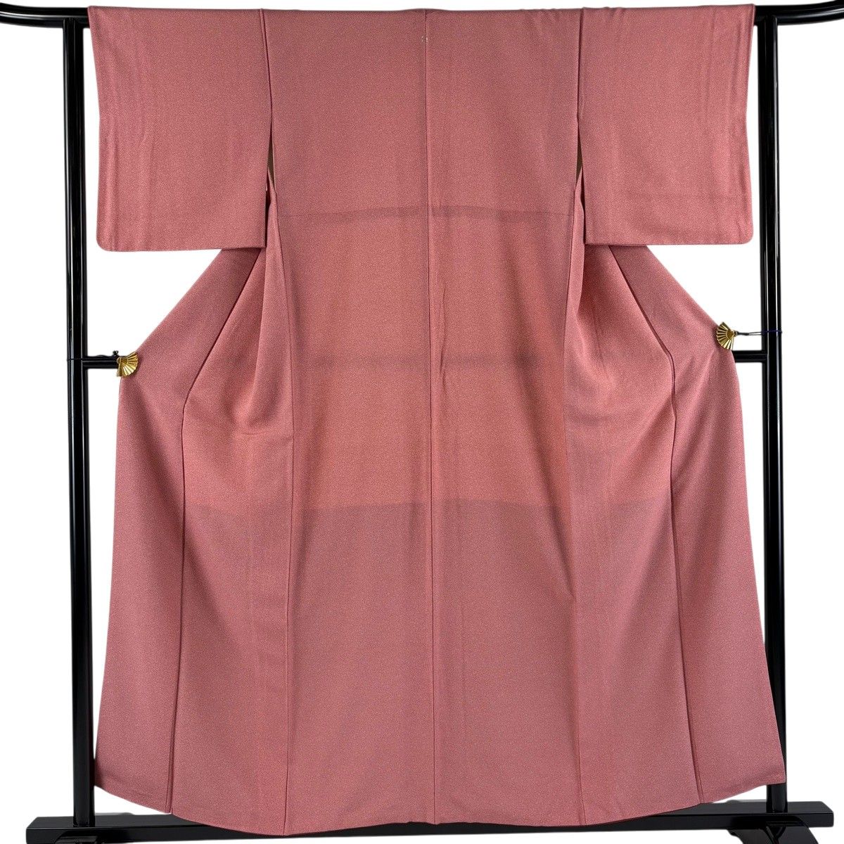 【美品】 小紋 身丈157.5cm 裄丈62.5cm 正絹 名品 【中古】 美品】 小紋 身丈157cm 裄丈62cm S 袷 幾何学 赤紫 正絹 秀品｜中古