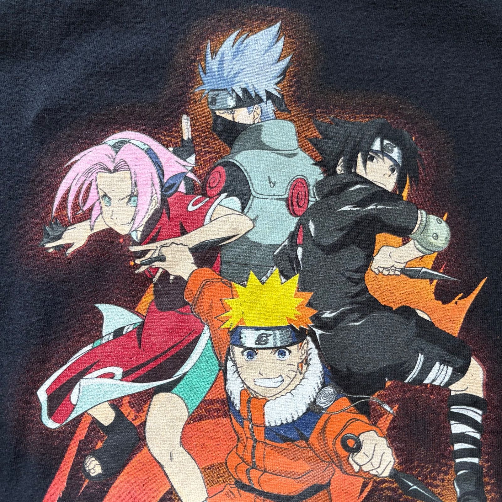 NARUTO ナルト Tシャツ L 黒 第7班 サスケ サクラ カカシ VIZ MEDIA