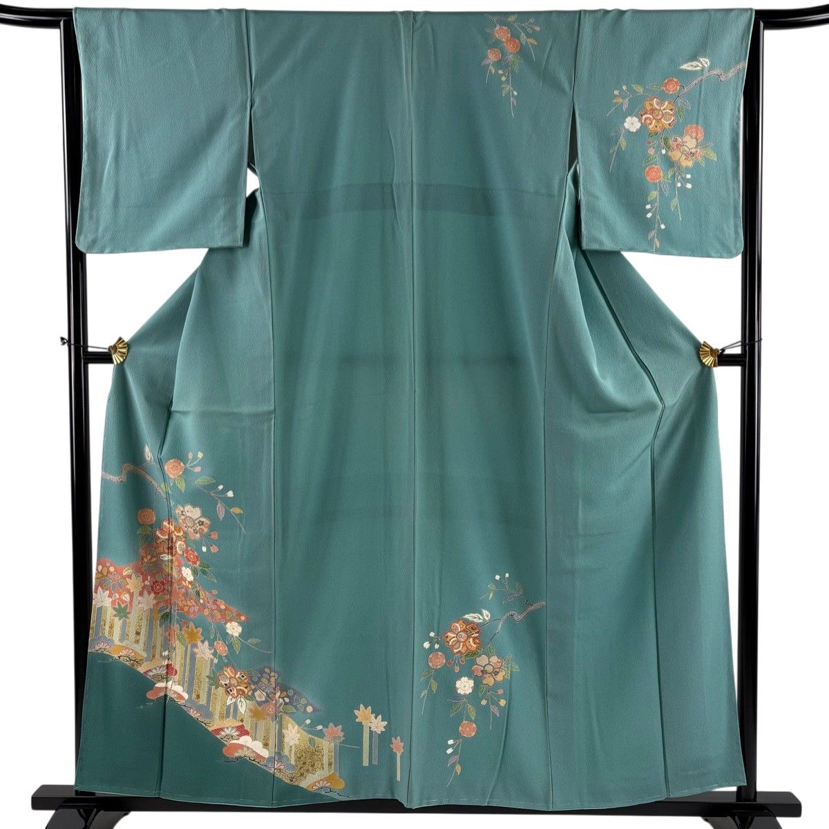 付下げ 身丈159.5cm 裄丈65.5cm 正絹 秀品 【中古】 美品】 付下げ 身丈159.5cm 裄丈66cm M 袷 藤 松梅 紫 正絹 秀品｜中古