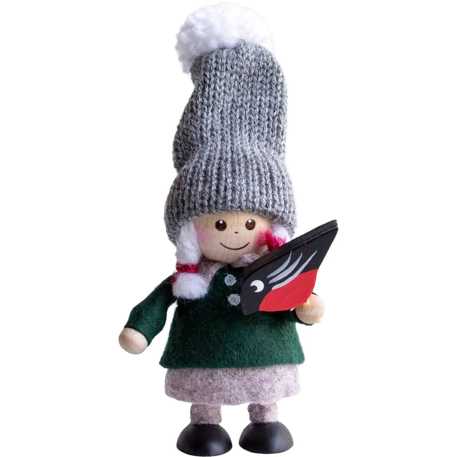 新品 NORDIKA nisse ノルディカ ニッセ クリスマス 木製人形 小鳥と話す女の子 Nordic Forest