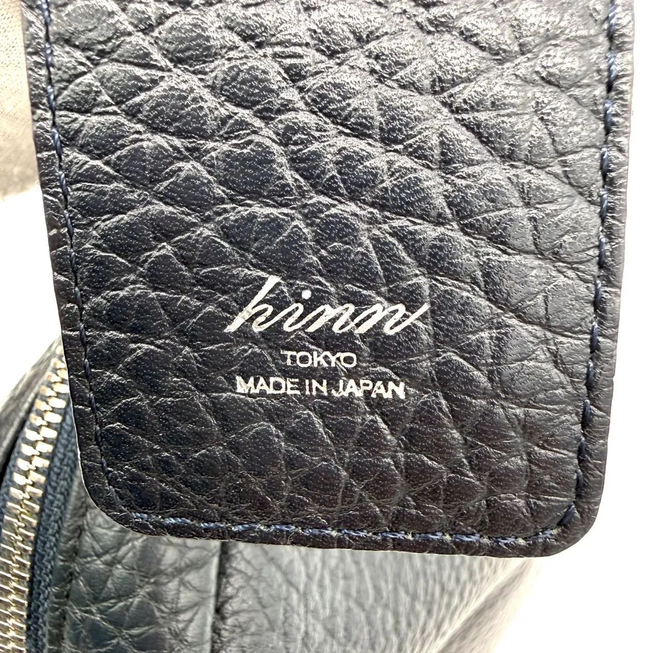 hinn 本革 レザー トートバッグ ビジネスバッグ A4 ネイビー ブラウン 