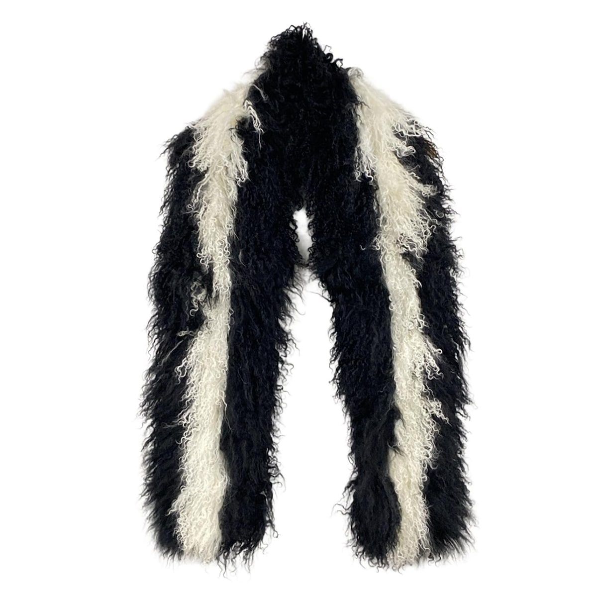 FENDI(フェンディ) マフラー美品 黒×白 ファー - メルカリ