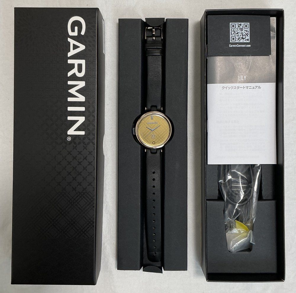 GARMIN Lily Classic Black Leather/Cream Gold 未使用 - メルカリ