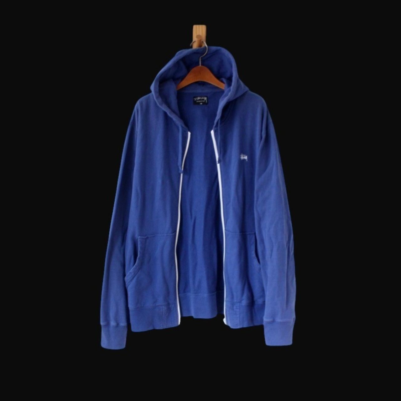 stussy ステューシー 00s ジップパーカー 中国製 ブルー M （w-3620219 