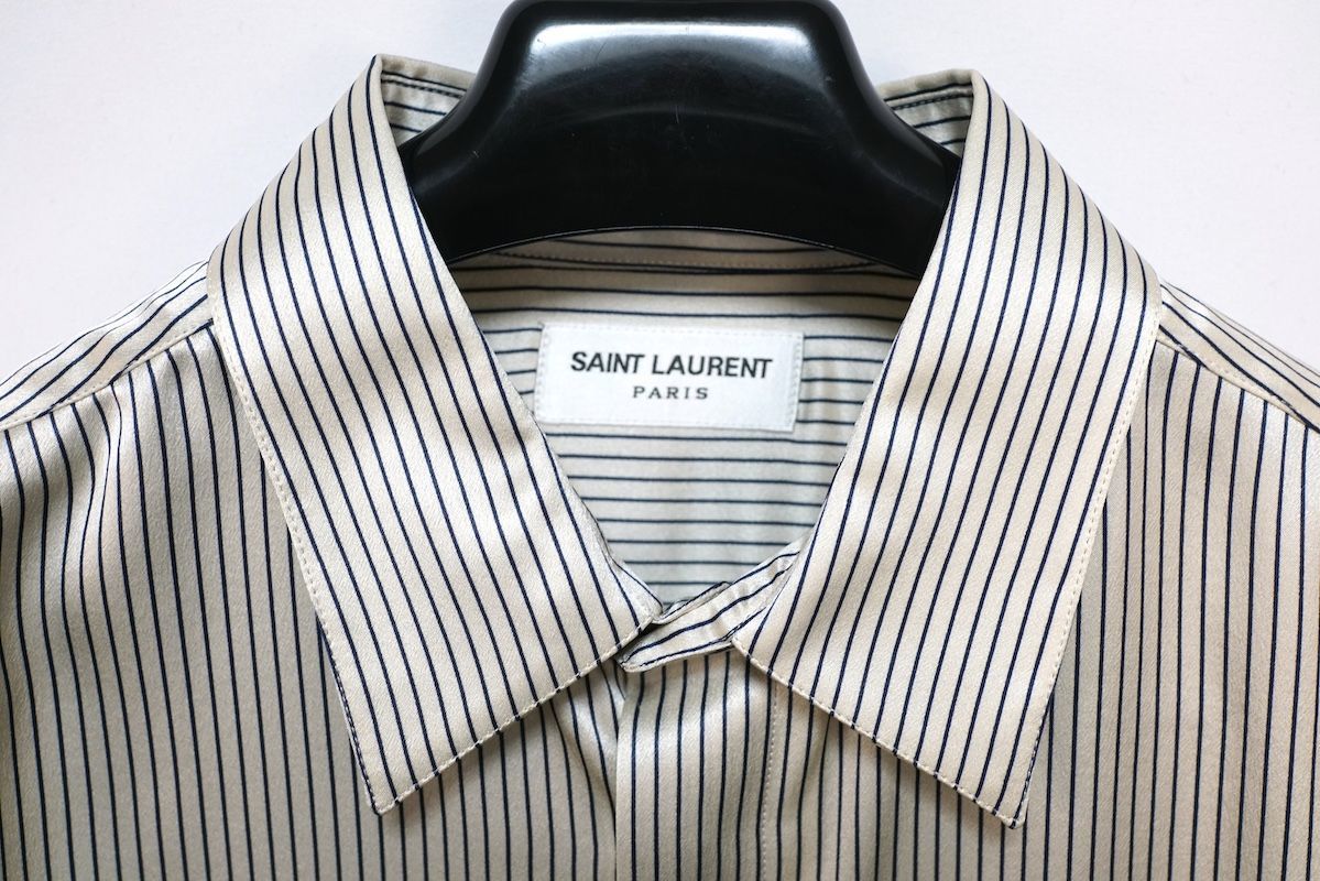 SAINT LAURENT PARIS サンローラン パリ ストライプ シルク