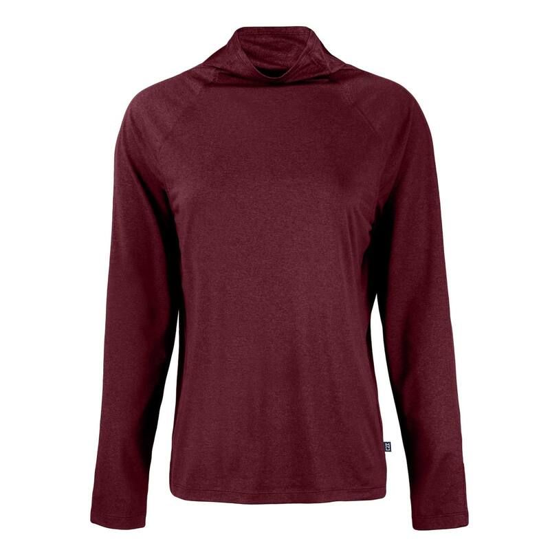 カッターアンドバック レディース トップス Tシャツ スタンドネック Cutter Buck Coastlinepicomfort Womens Eco Funnel Neck Bordeaux