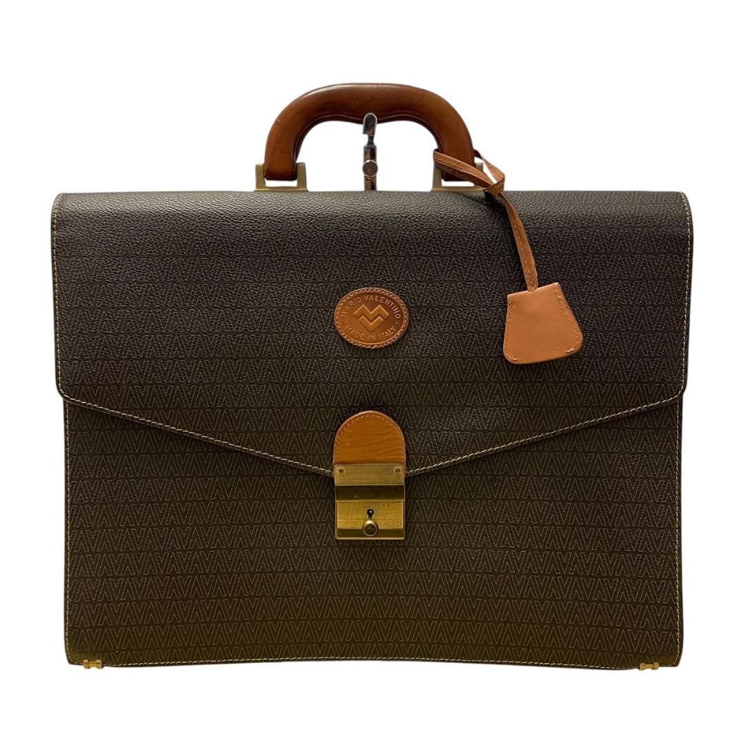 MARIO VALENTINO V MONOGRAM BRIEFCASE WITH KEY