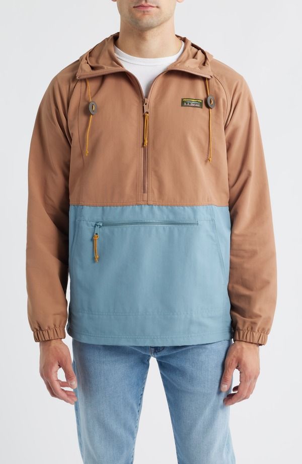 エルエルビーン メンズ アウター ジャケット・ブルゾン カラーブロック LLBean Mountain Classic Wateresistant Colorblock Anorak Golden AshCadet Blue アッシュ
