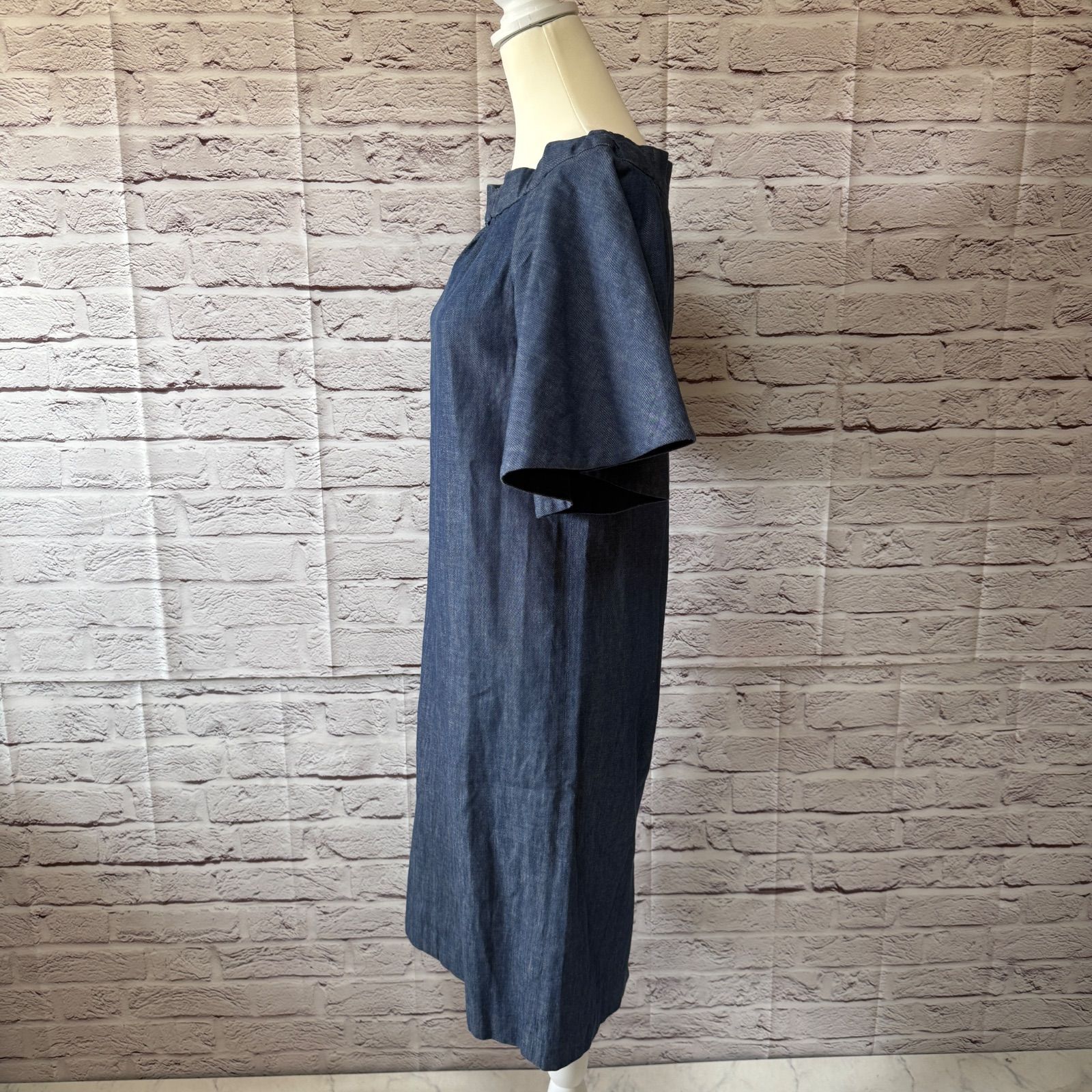 LE CIEL BLEU】ルシェルブルー デニム オフショルダー ラッフルドレス 