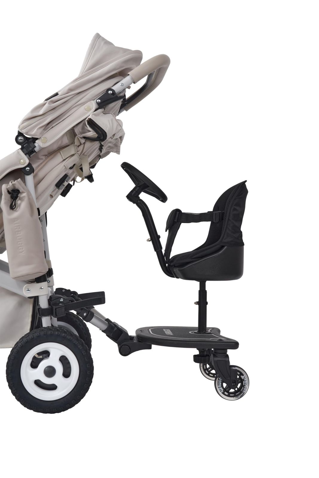 Brand New AIRBUGGY Genuine Airbuggy Board 2 Way BOARD EX Standing Step/Sitting Chair with Handle, Single Seater, COCO Series Compatible, AB0313, Kids Step Board, Easy Installation, Stroller Parts Adapter, Pet Cart Detachable and Resistant