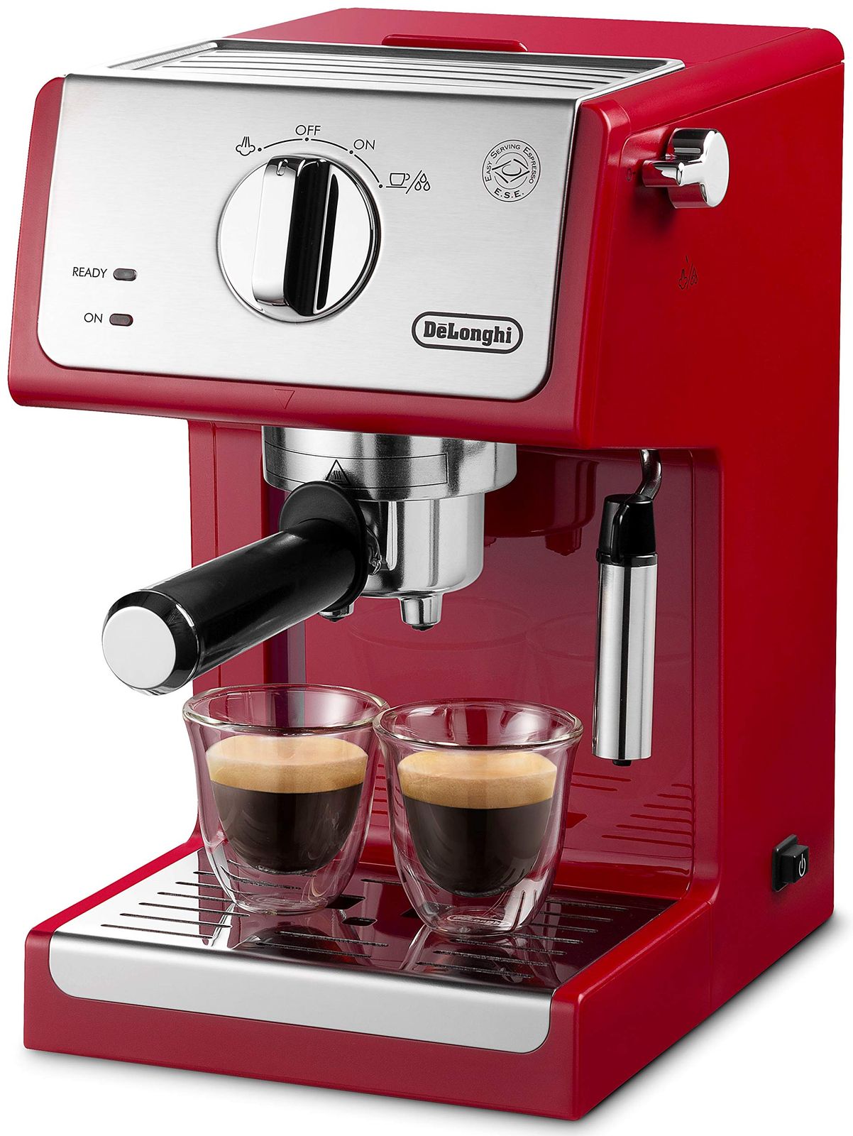 新品 De'Longhi (デロンギ) エスプレッソメーカー ECP3220J-R カプチーノ ラテアート エスプレッソマシン ロングカップ対応(12cmまで) 簡単メンテナンス [パッションレッド] デロンギファミリー登録で3年