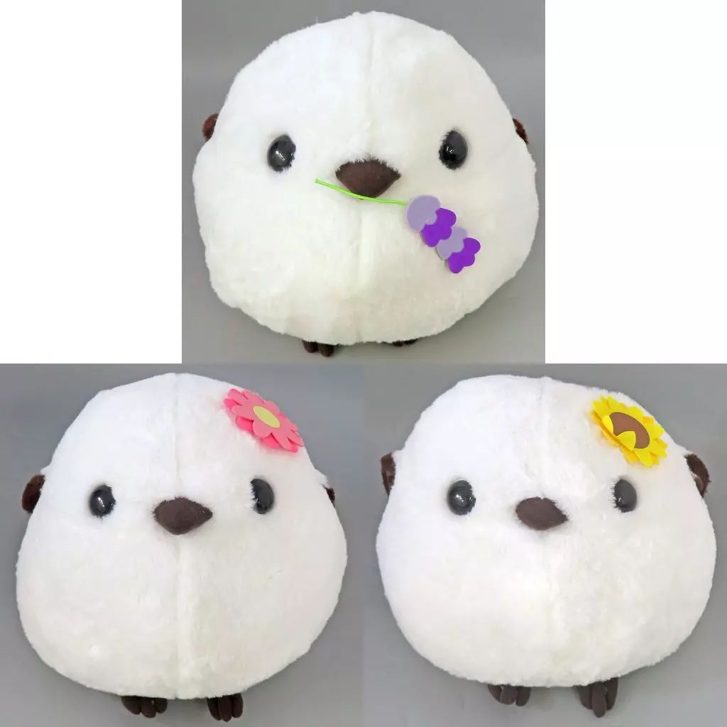 ふくふくしまえなが ぬいぐるみセット 中古】ぬいぐるみ 全3種セット ふくふくシマエナガカラフルフラワーJB