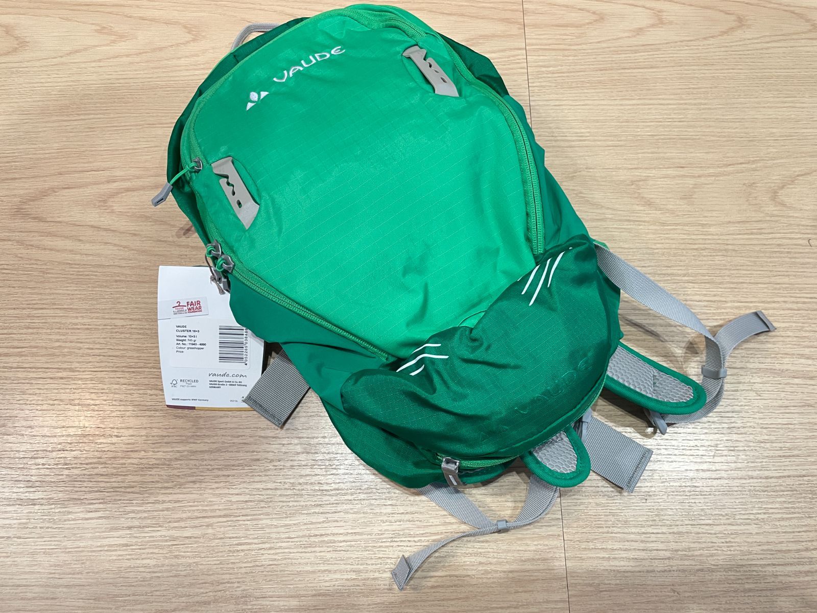 P4221 ■NEW■VAUDE CLUSTER CLUSTER 10+3L Cycling Rucksack Bicycle Green Road Bike Bicycle Parts Accessories
