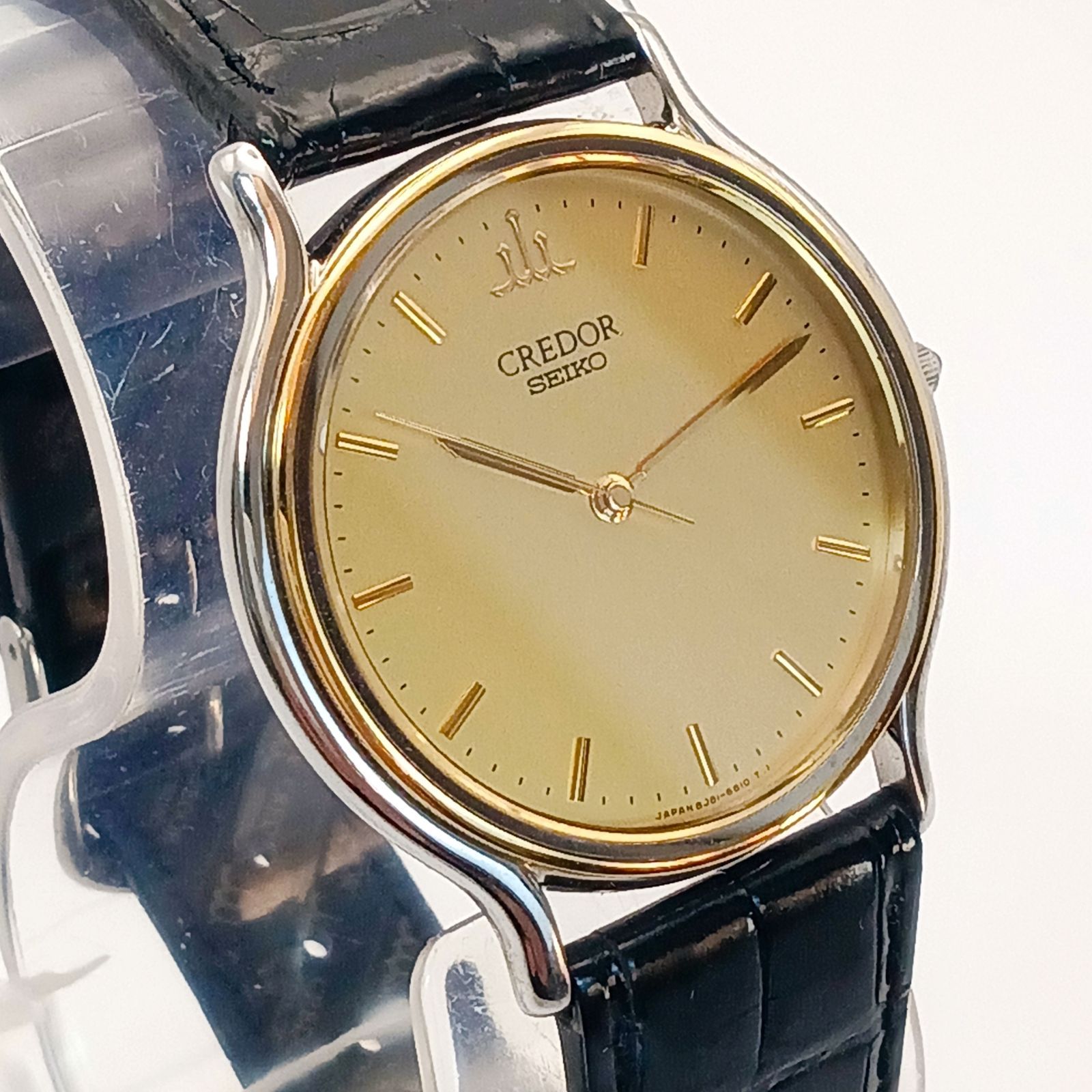 稼働 美品】0401-1 SEIKO CREDOR セイコー クレドール 18KT 8J81-6B00 