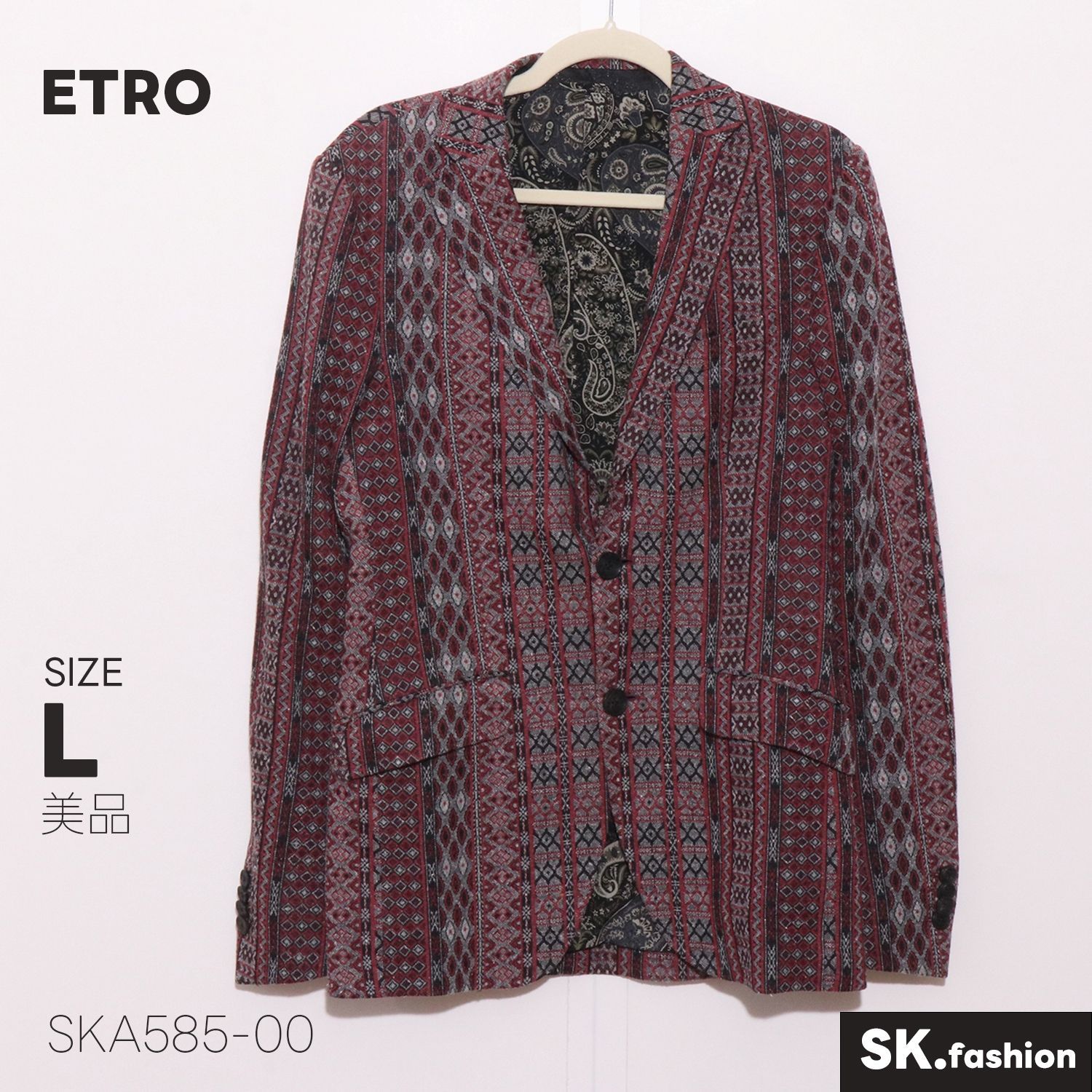 美品 ETRO アウター 総柄 長袖 テーラードジャケット ペイズリー 美品 ETRO アウター 総柄 長袖 テーラードジャケット ペイズリー