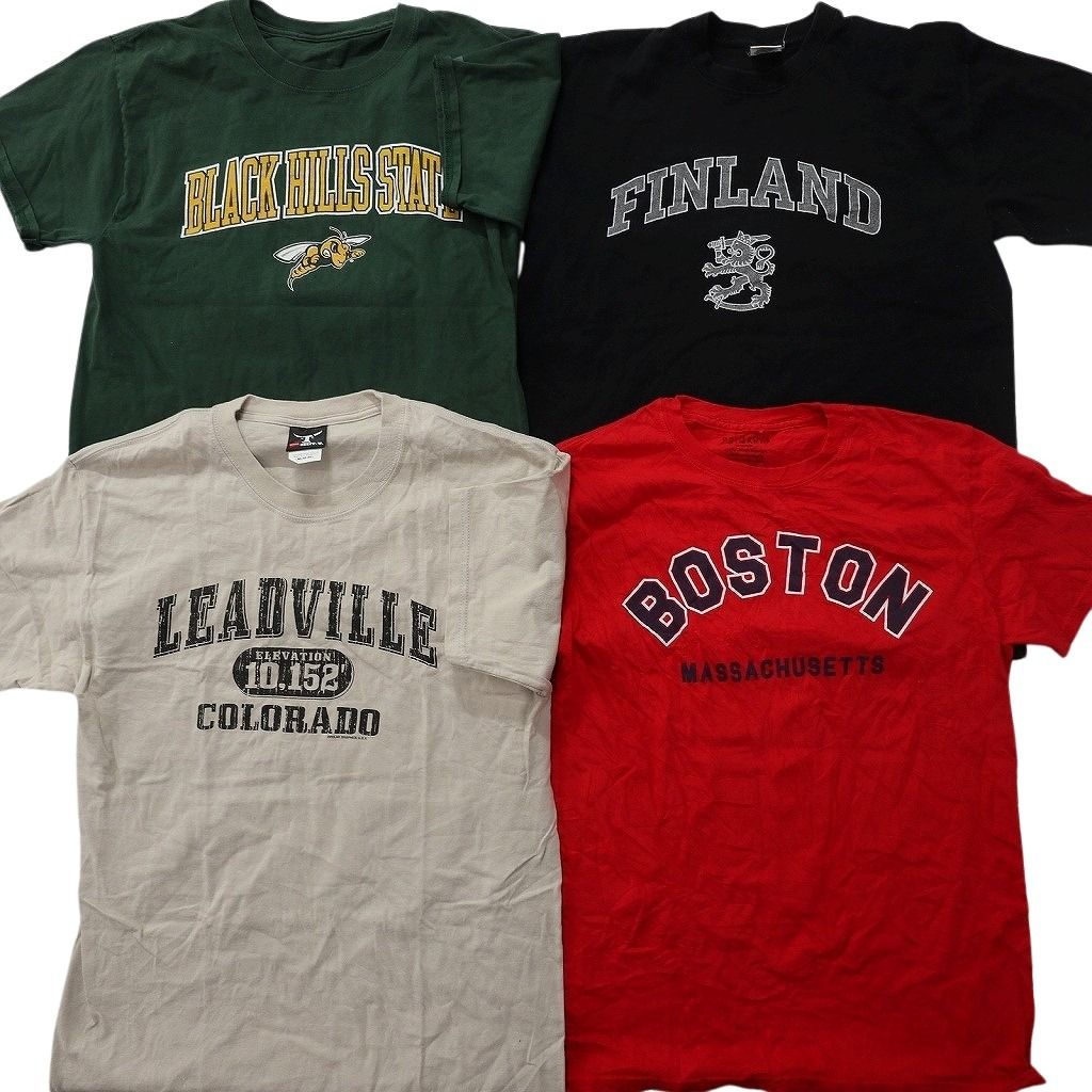 古着卸 まとめ売り カレッジ風 半袖Tシャツ 15枚セット (メンズ M /L 