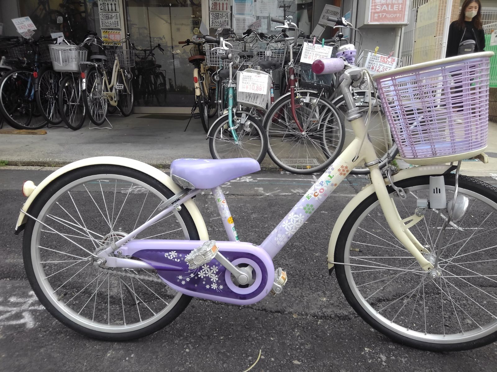 中古子供自転車２７２９　前後タイヤ新品！ブリヂストン　リコリーナ　RC405　24インチ　ギヤなし　LEDダイナモライト　身長１２６㎝前後　 中古子供自転車2729 前後タイヤ新品！ブリヂストン リコリーナ
