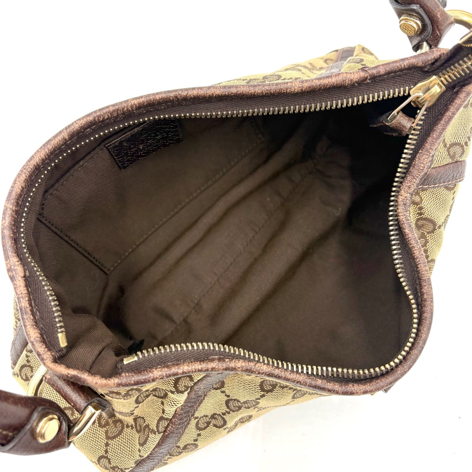 良品◎GUCCI グッチ アビー金具 GGキャンバス×レザー アクセサリー 