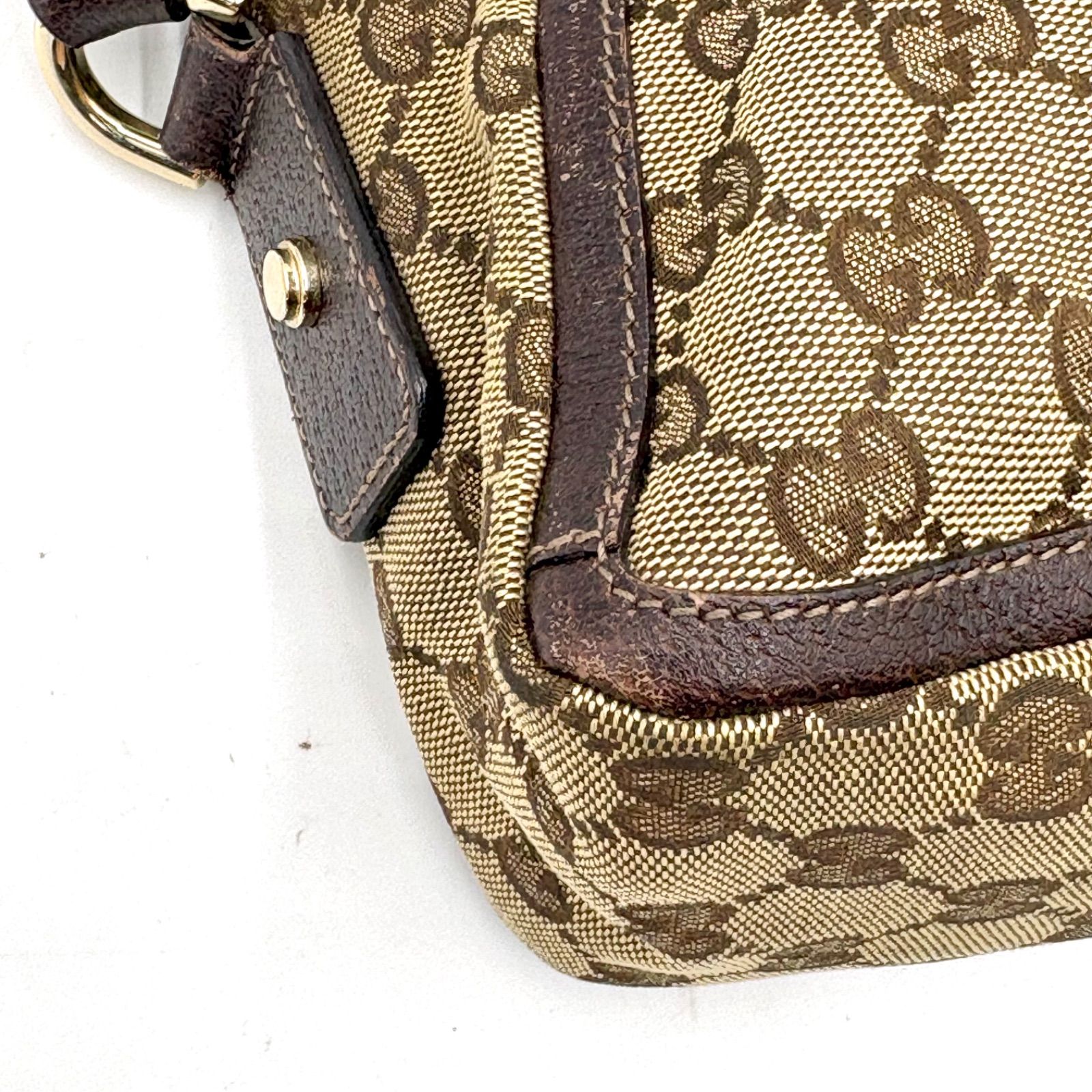 良品◎GUCCI グッチ アビー金具 GGキャンバス×レザー アクセサリー 