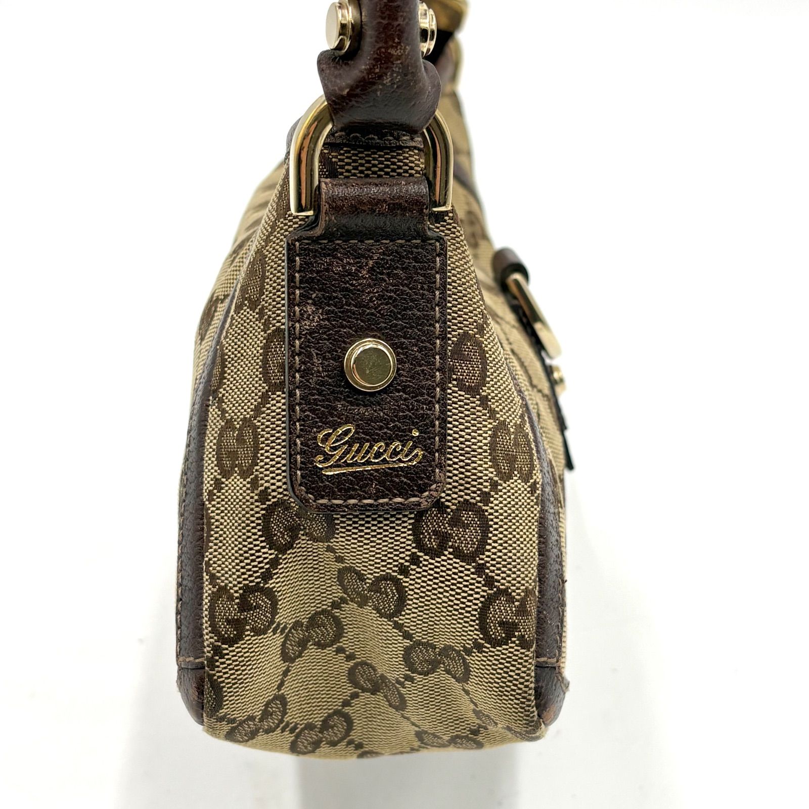 良品◎GUCCI グッチ アビー金具 GGキャンバス×レザー アクセサリー