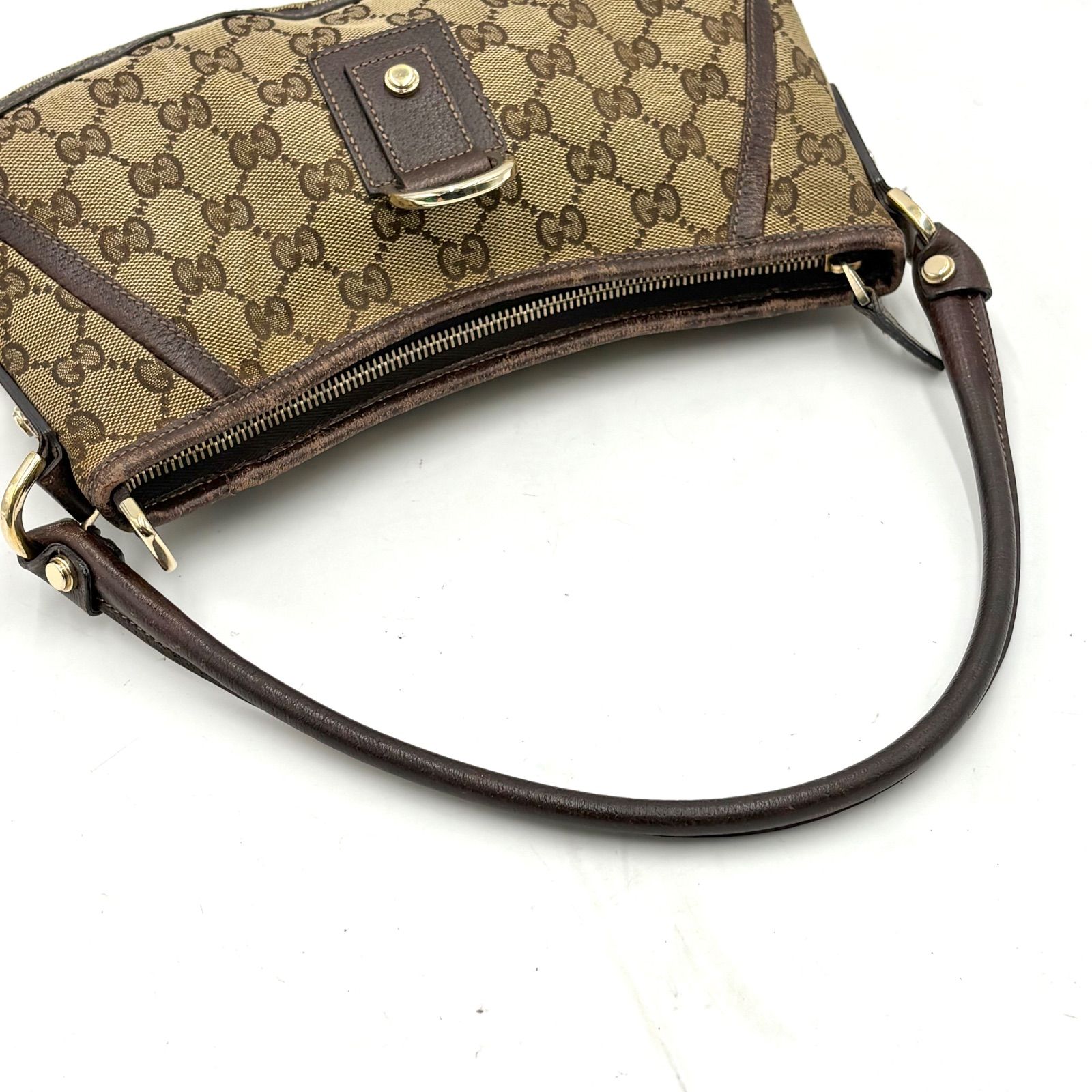 良品◎GUCCI グッチ アビー金具 GGキャンバス×レザー アクセサリー