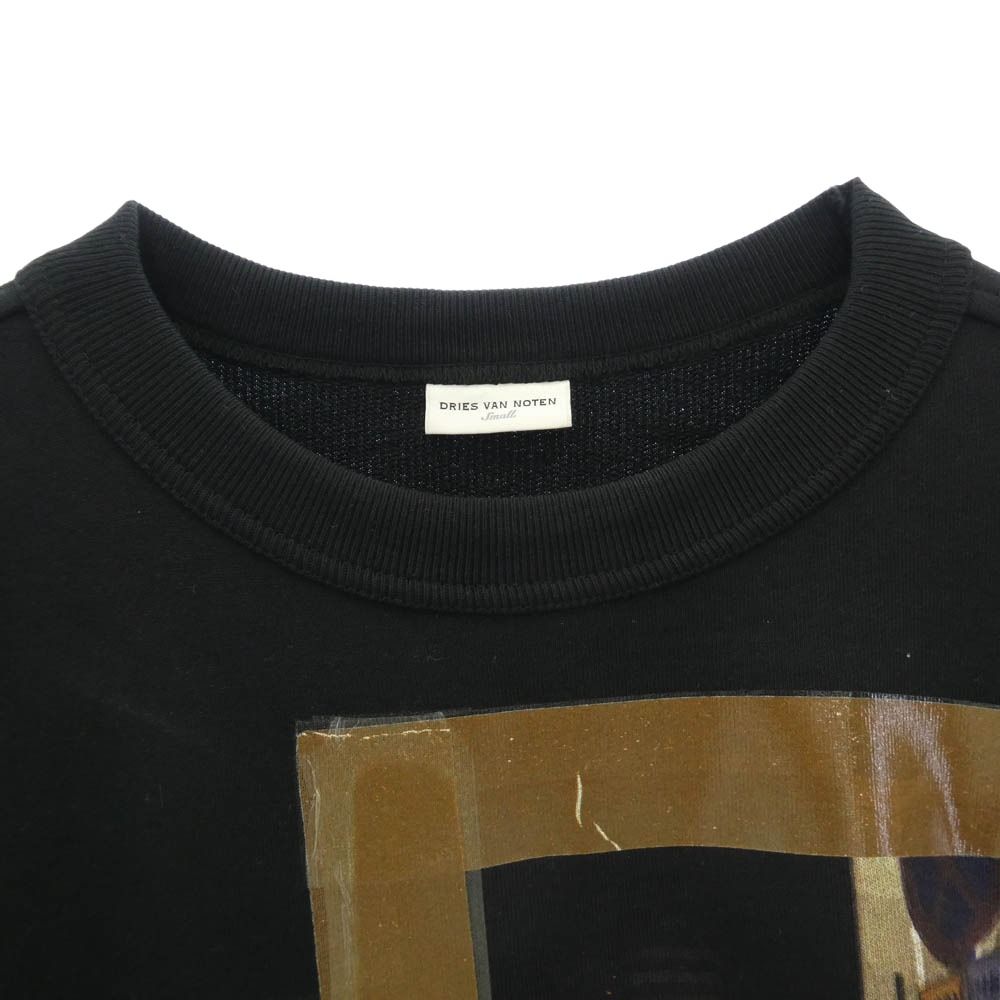 DRIES VAN NOTEN ドリスヴァンノッテン グラフィック 半袖 オーバーサイズ スウェット カットソー ブラック系 S【中古】 DRIES VAN NOTEN ドリスヴァンノッテン グラフィック 半袖 オーバー
