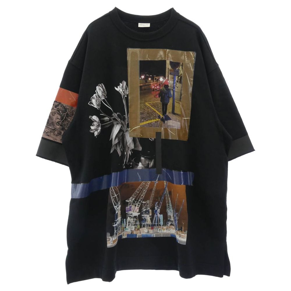 DRIES VAN NOTEN ドリスヴァンノッテン グラフィック 半袖 オーバーサイズ スウェット カットソー ブラック系 S【中古】 DRIES VAN NOTEN ドリスヴァンノッテン グラフィック 半袖 オーバー