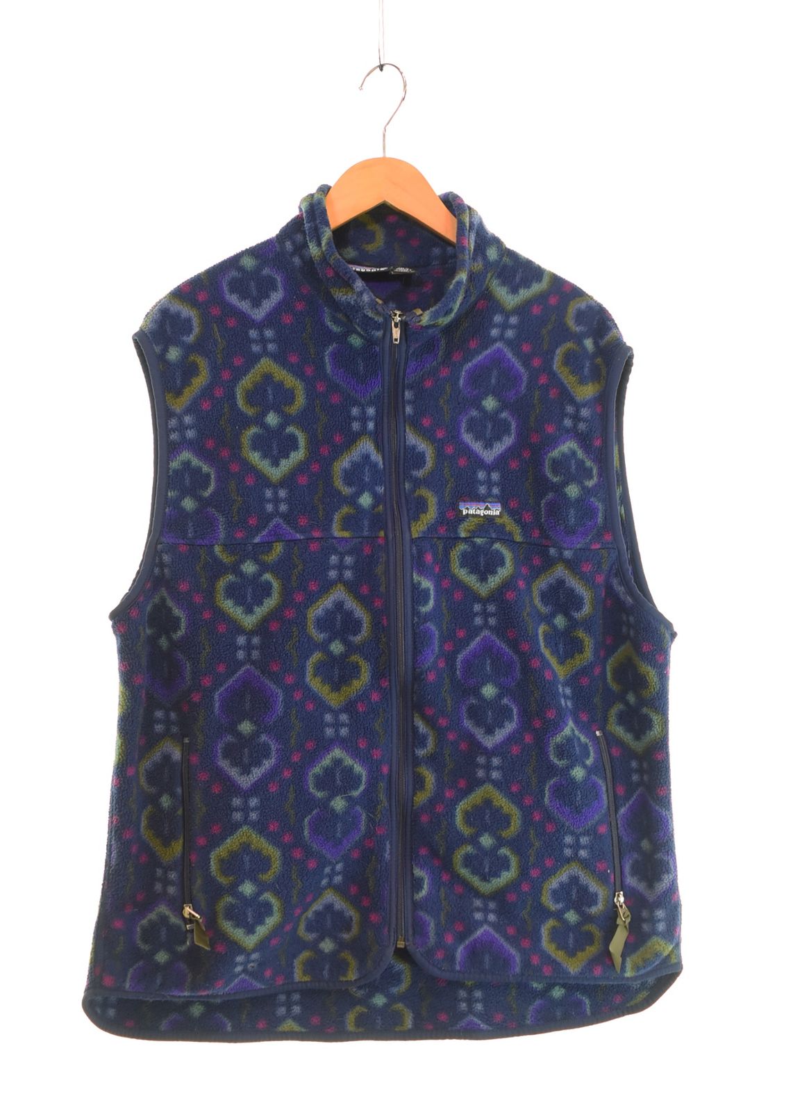 パタゴニア PATAGONIA 90s フリースベスト タペストリー柄 USA製