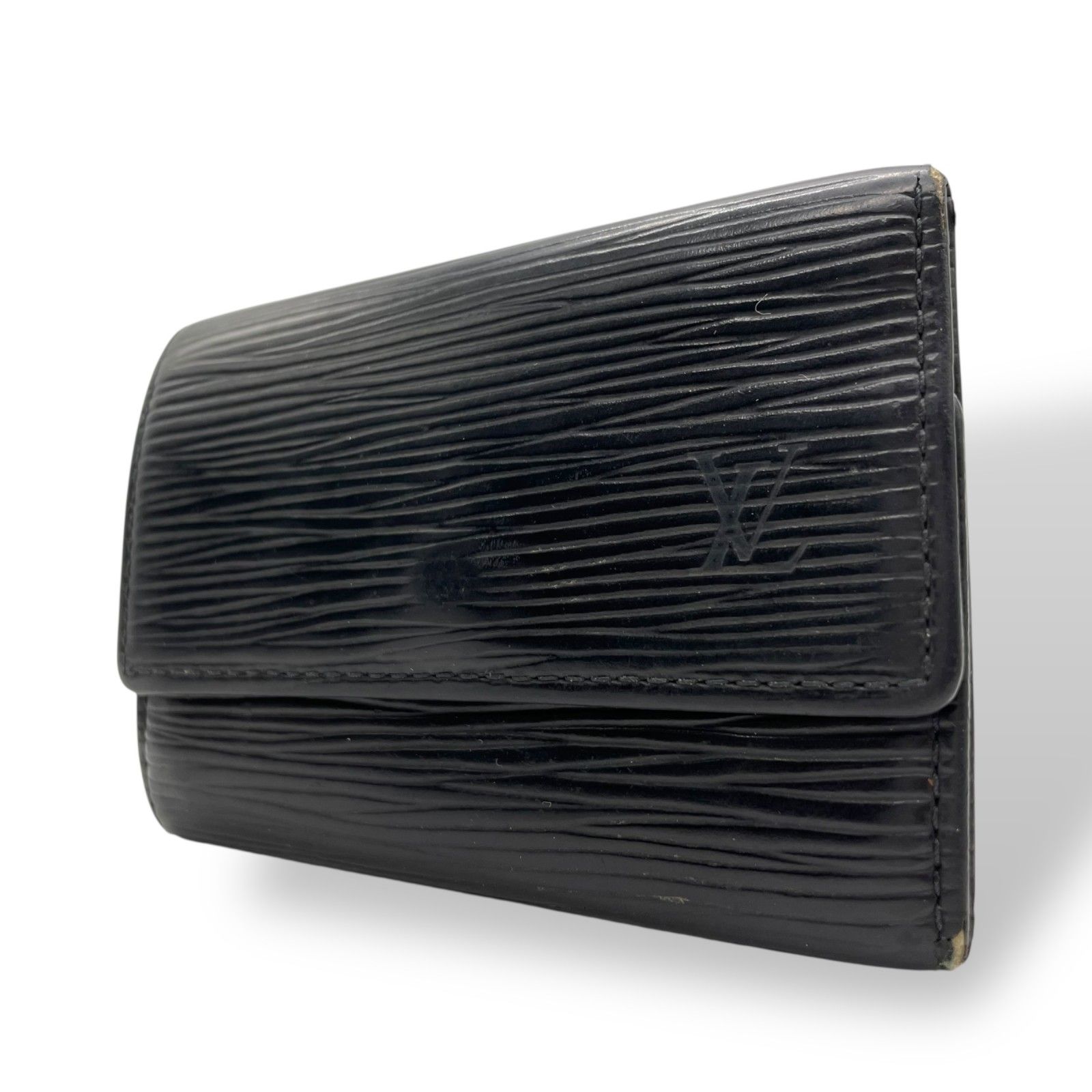 LOUIS VUITTON ブラック レザー キーケース Louis Vuitton 黒 レザー キーケース メンズ レディース 名古屋