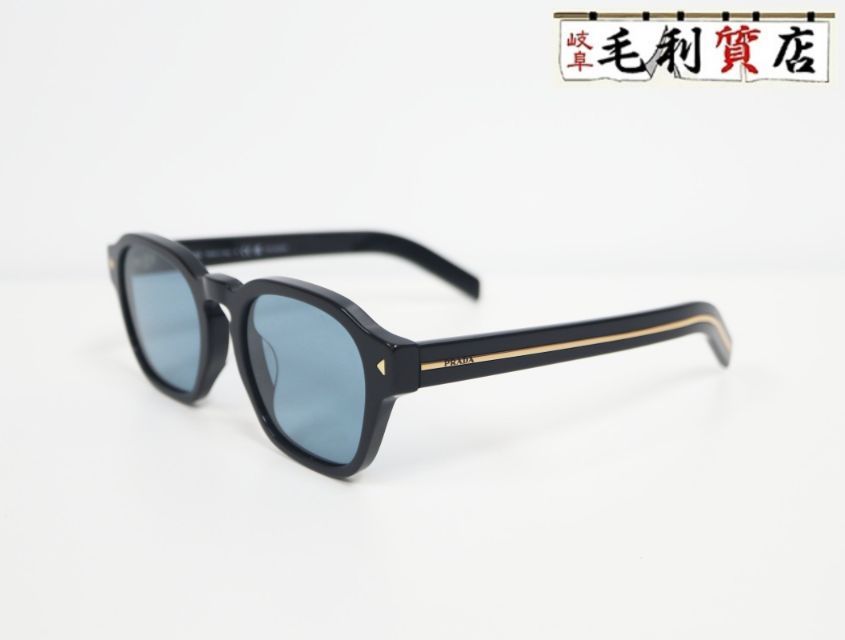 プラダ　メタルプラーク サングラス　SPRA16-F 53□21 プラダ PRADA メタルプラーク SPRA16-F ブラック ブルーレンズ 53□21