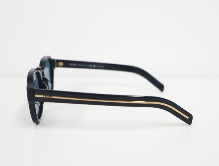 プラダ PRADA メタルプラーク SPRA16-F ブラック ブルーレンズ 53□21