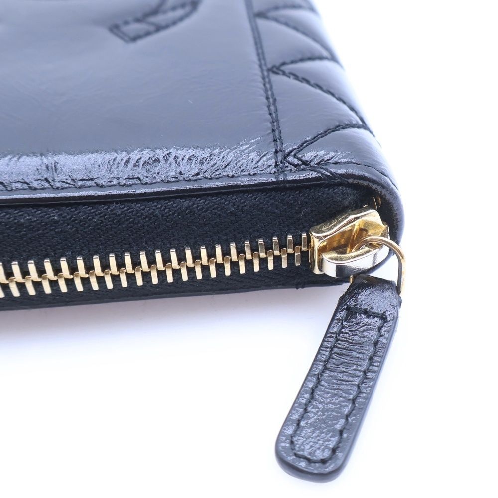 CHANEL (シャネル) ココマーク 長財布 ブラック パテントレザー