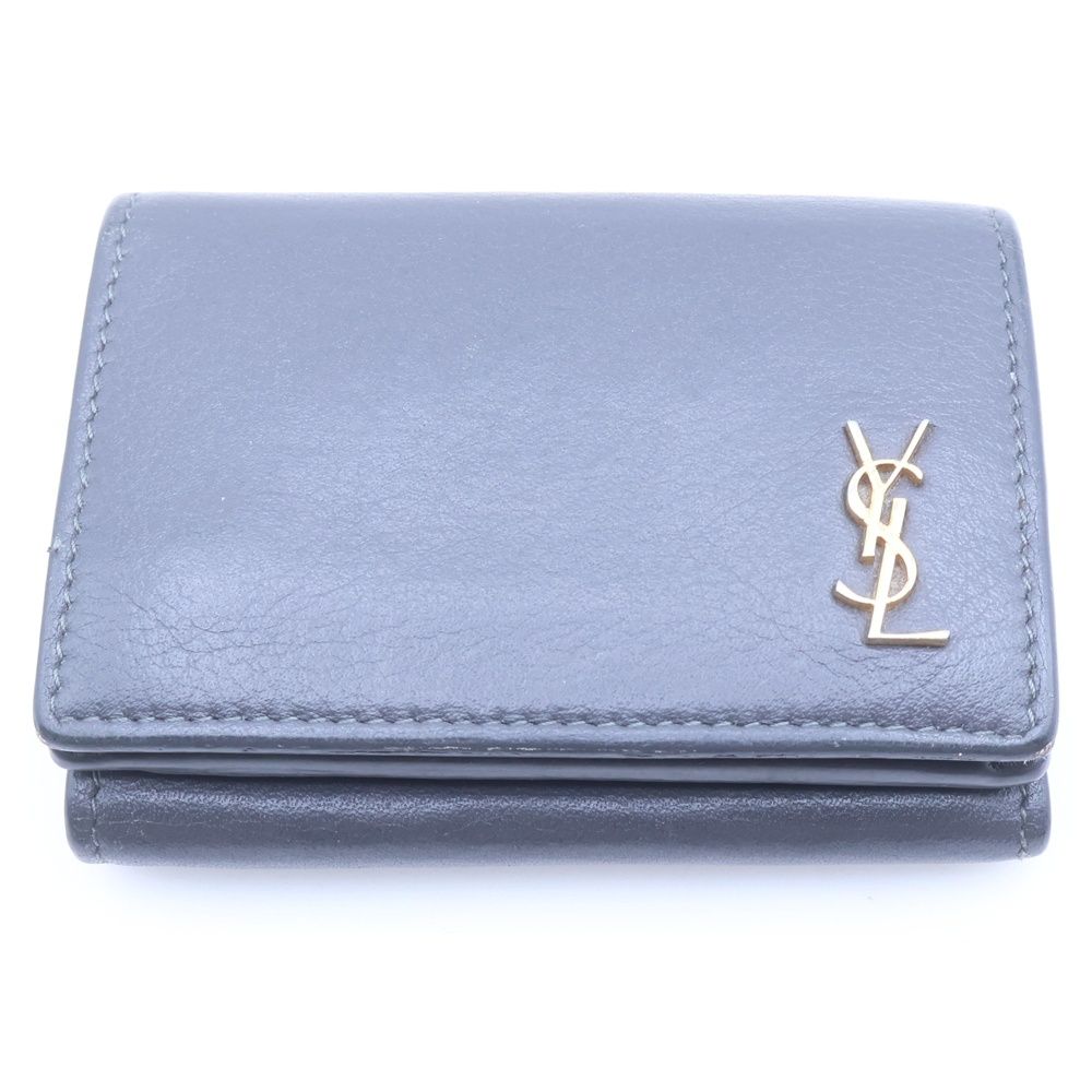 SAINT LAURENT モノグラム オリガミ タイニーウォレット グレー SAINT LAURENT PARIS (サンローランパリ) YSLモチーフ オリガミ
