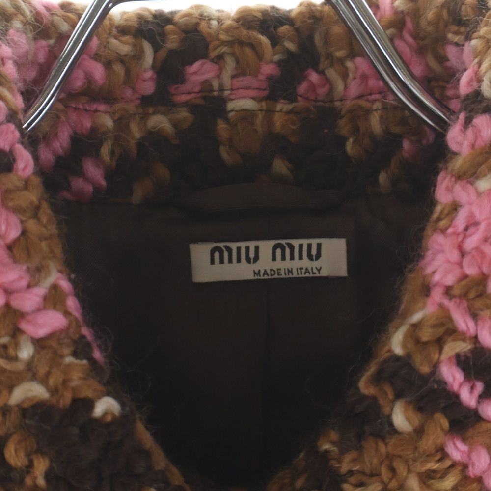miumiu (ミュウミュウ) 18AW ウールツイード チェック総柄 4B ステン