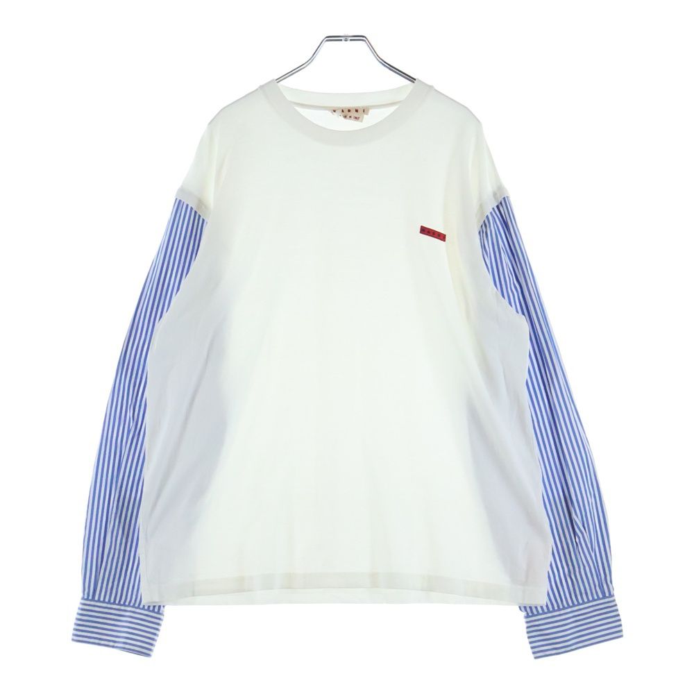 MARNI (マルニ) ダメージ加工 袖ストライプ 切り替え ロゴパッチ 