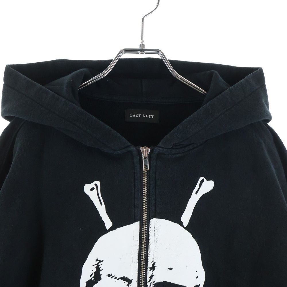 LAST NEST (ラスト ネスト) DEATH SKULL HOODIE デススカルプリント 