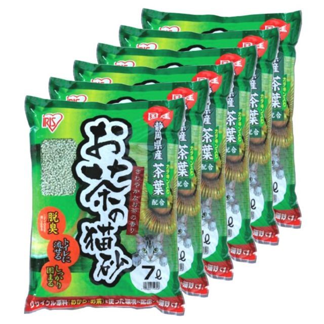 【送料無料】アイリスオーヤマ お茶の猫砂 7L×6袋 (まとめ買い)