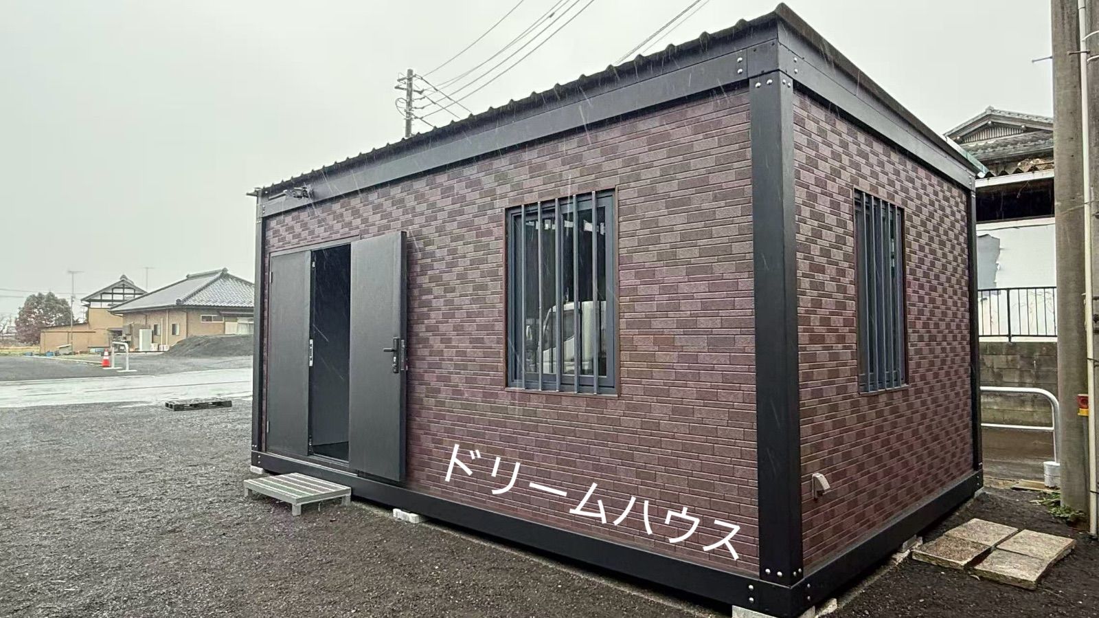4x6x2.8m勾配屋根 彫刻壁 仮設プレハブ プレハブ倉庫 事務所 仮住まい 