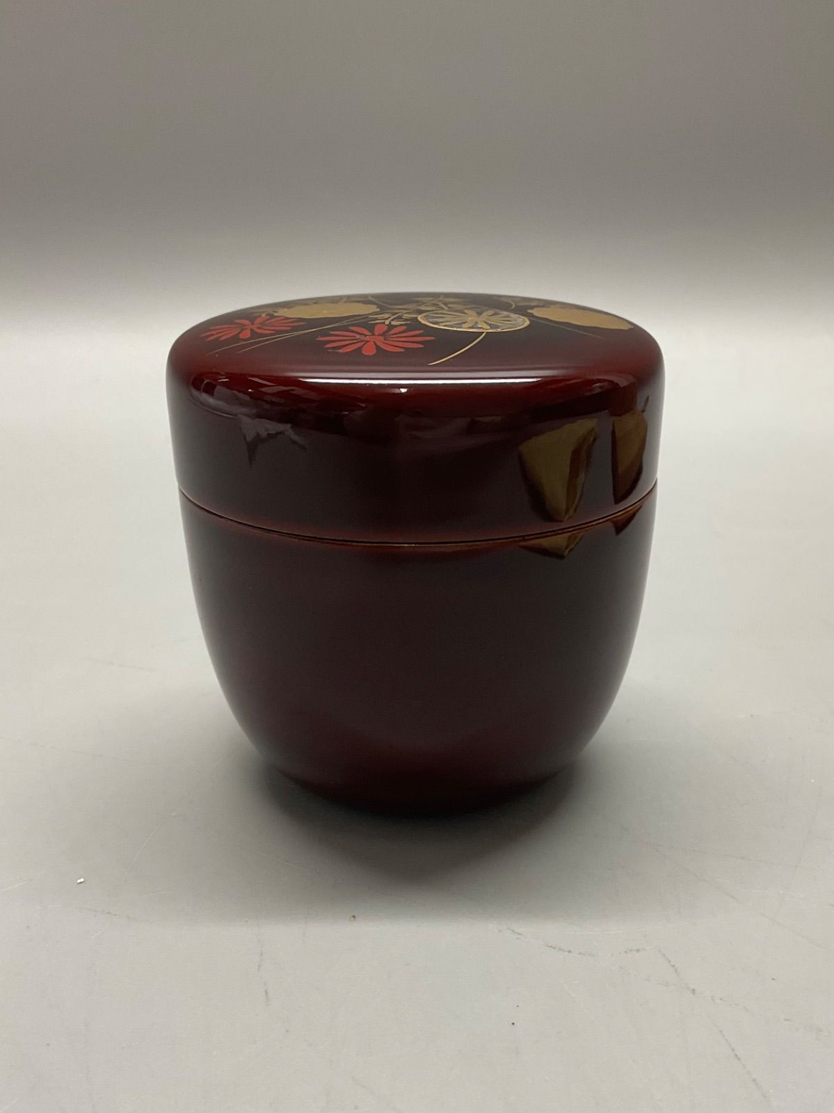 M79 棗 久世宗春作 垣菊蒔絵 漆塗り なつめ 工芸品 茶道具 共箱付き